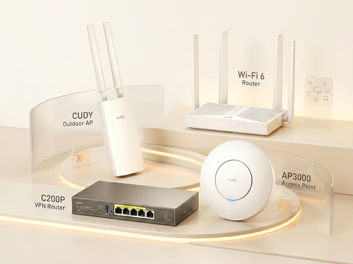 Линейка оборудования Cudy: роутер C200P, уличная точка доступа, роутер Wi-Fi 6 и потолочная точка доступа AP3000